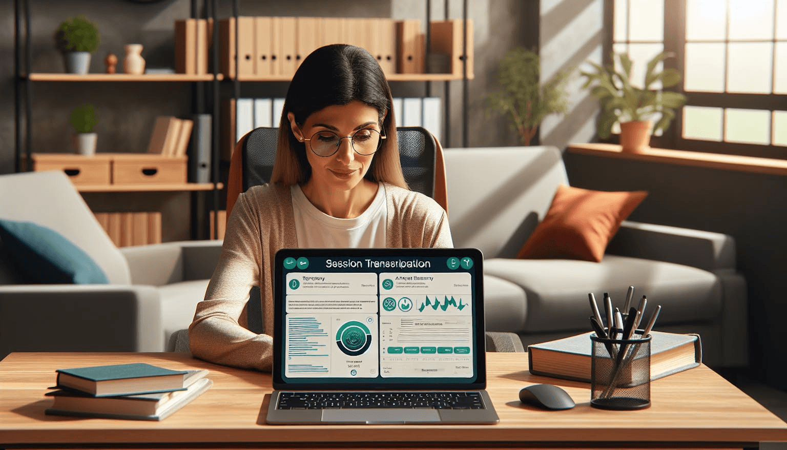Transcrições e resumos inteligentes das sessões